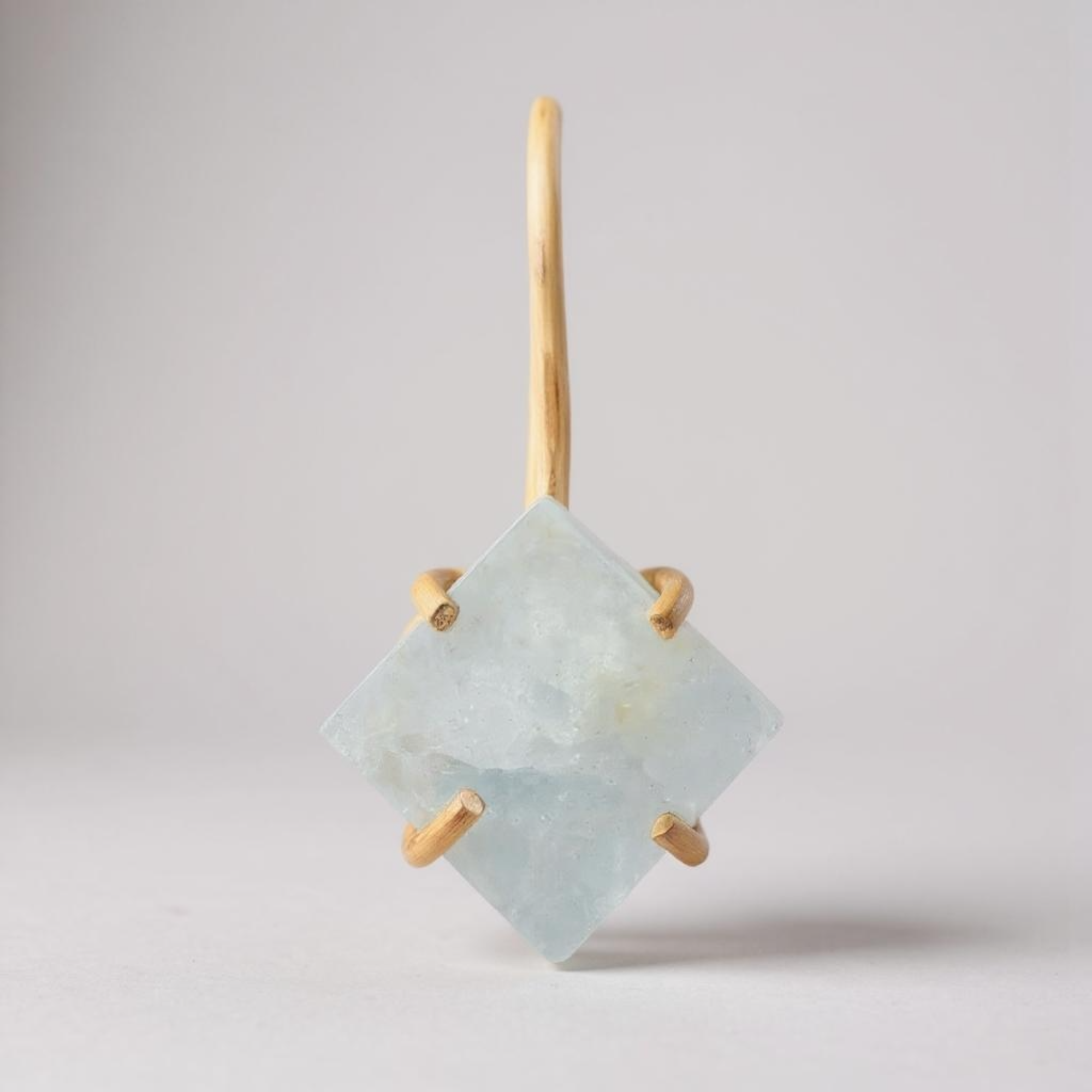 Gold Vermeil Rough Aquamarine Earrings
