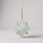 Gold Vermeil Rough Aquamarine Earrings