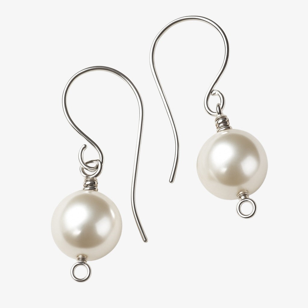 Titanium Pearl Drop Earrings
