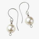 Titanium Pearl Drop Earrings