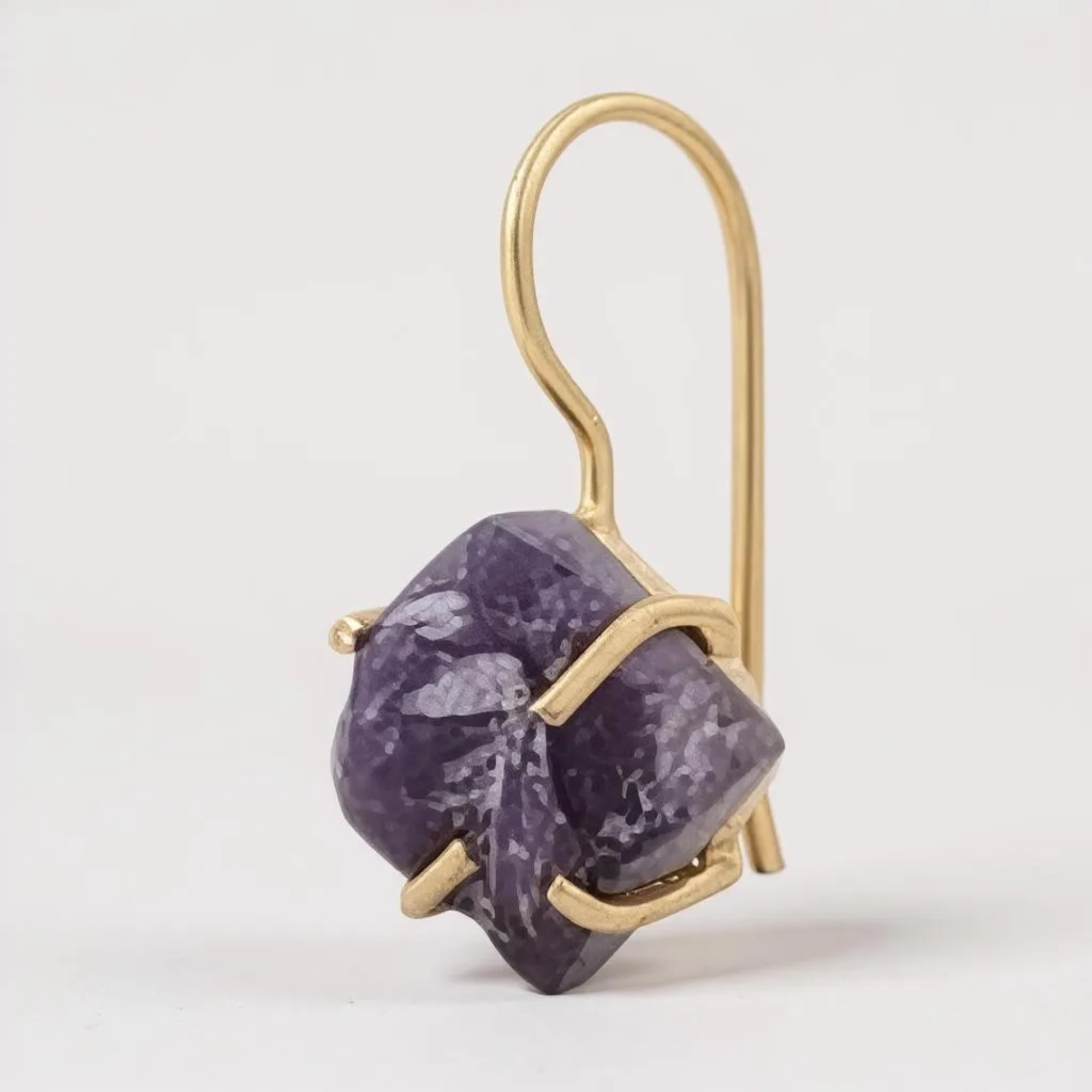 Gold Vermeil Rough Amethyst Earrings