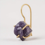 Gold Vermeil Rough Amethyst Earrings