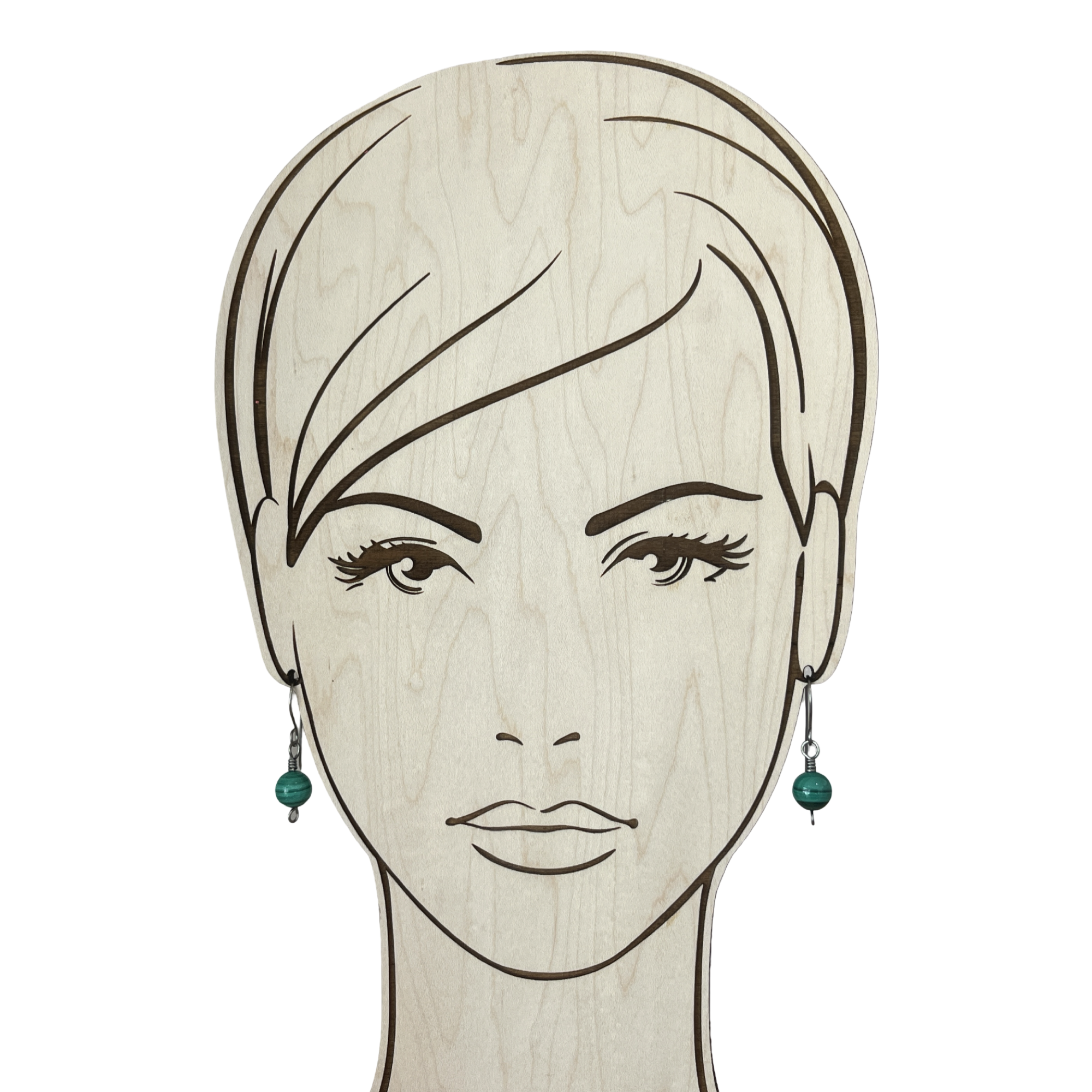 Titanium Malachite Drop Earrings