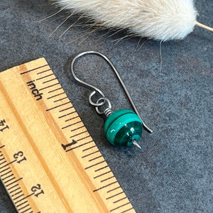 Titanium Malachite Drop Earrings