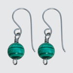 Titanium Malachite Drop Earrings