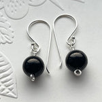 Sterling Silver Jet Drop Earrings