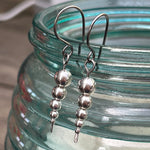Titanium Earrings With Sterling Silver Beads