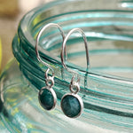 Sterling Silver Raw Emerald Earrings