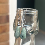 Titanium Green Jade Drop Earrings