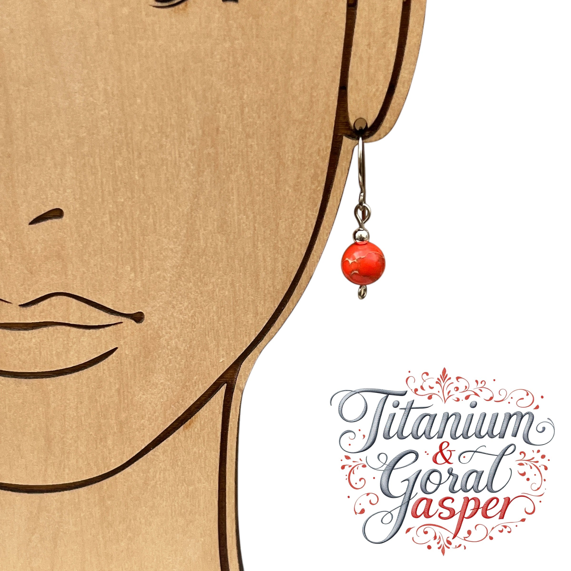 Titanium Coral Jasper Earrings