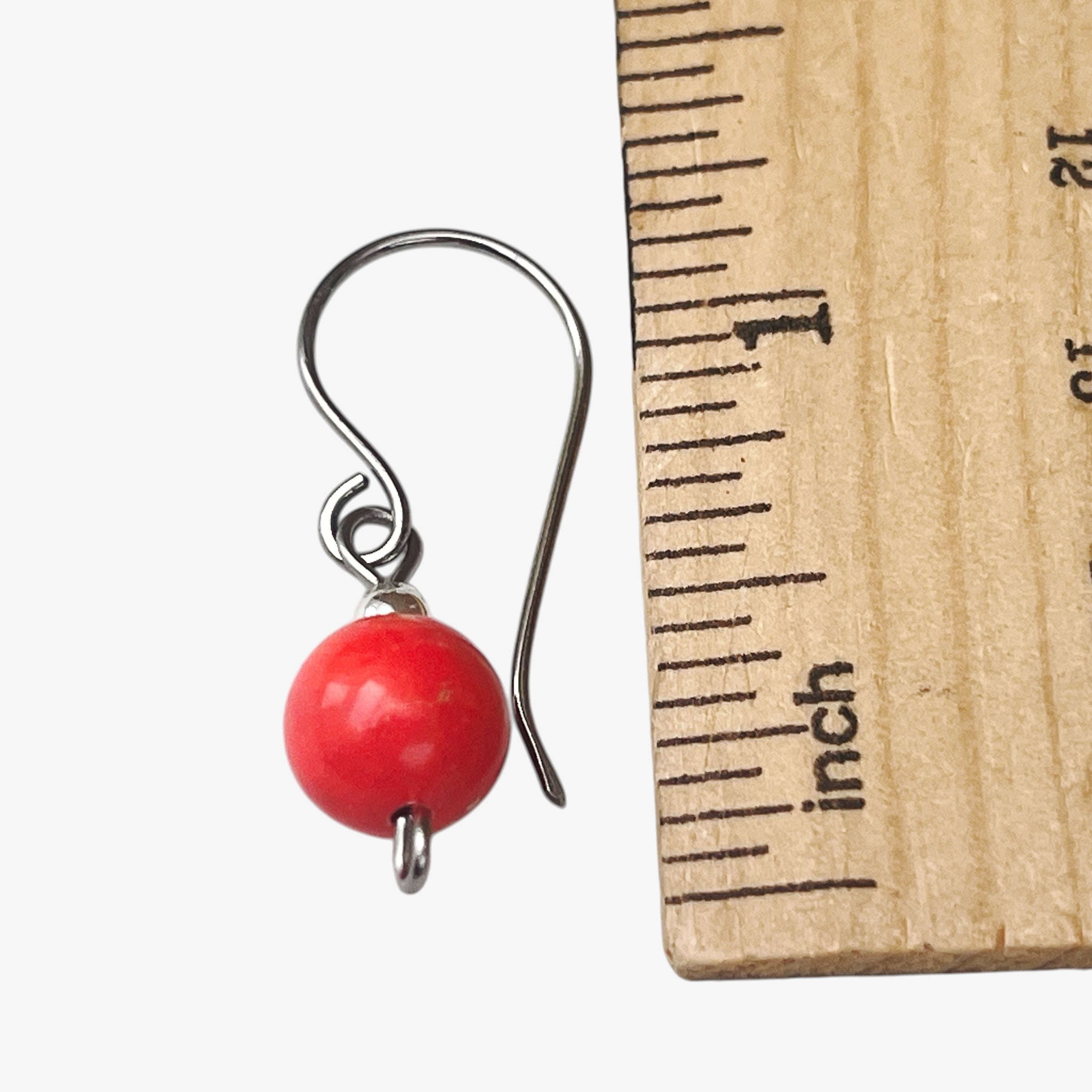 Titanium Coral Jasper Earrings