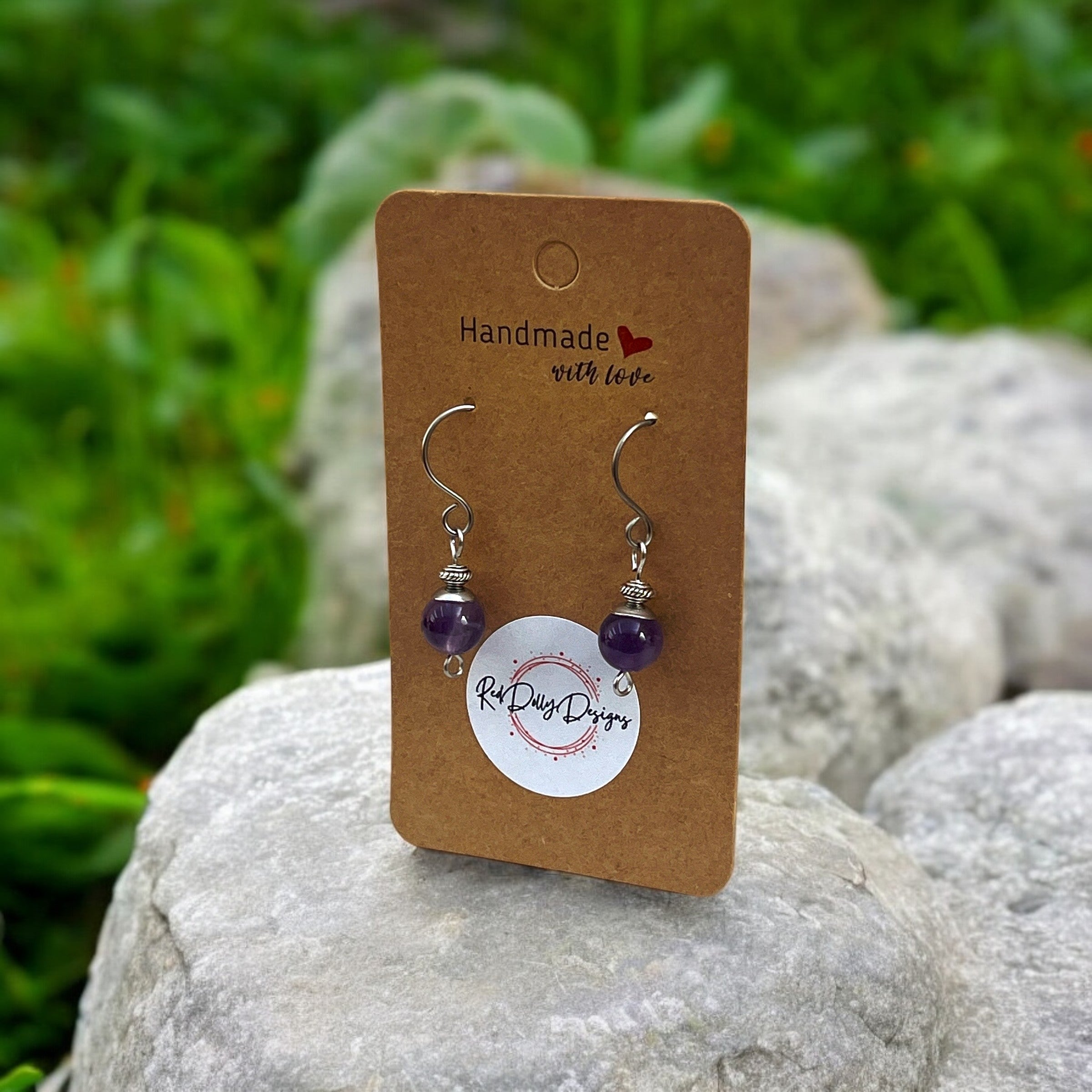 Amethyst Titanium Earrings