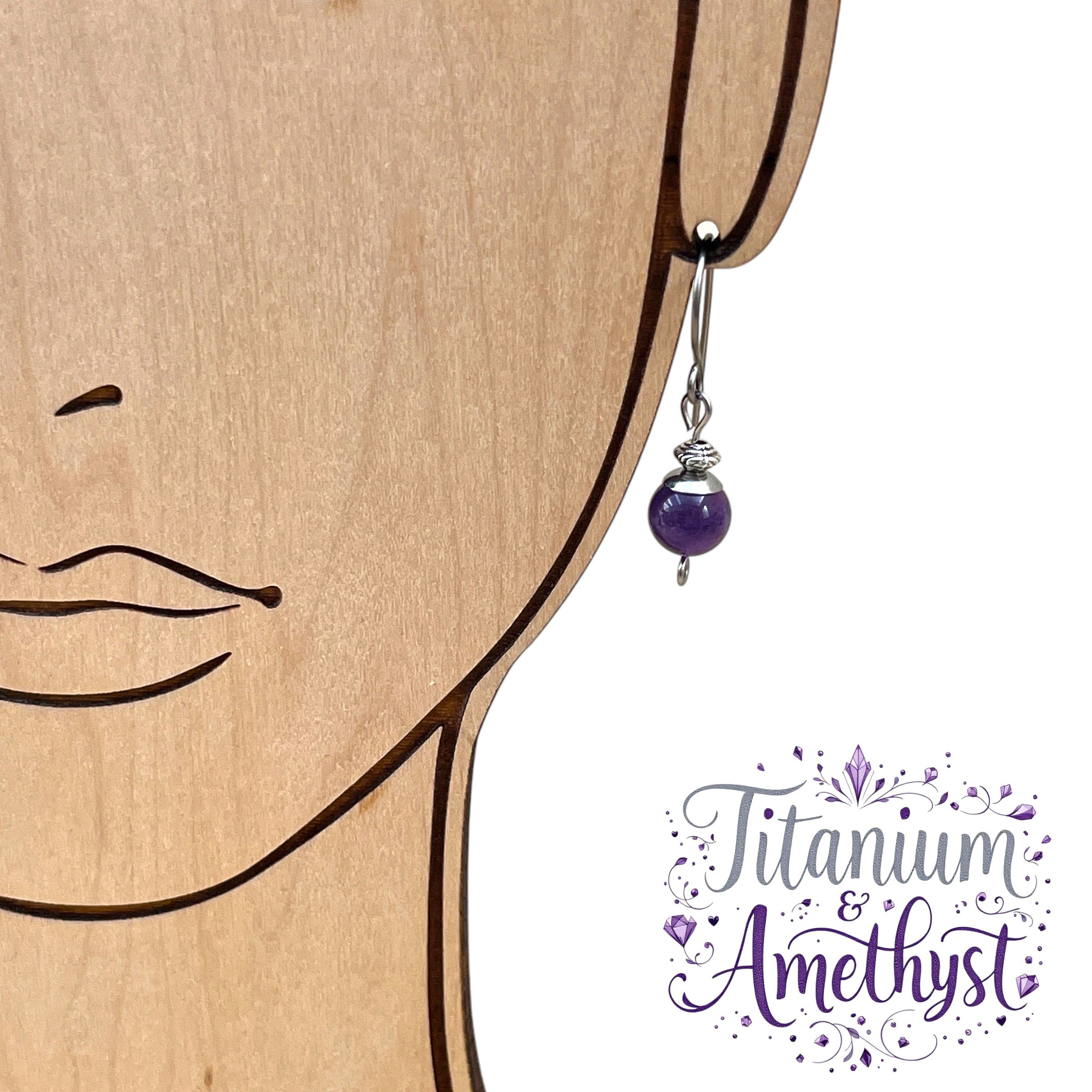 Amethyst Titanium Earrings