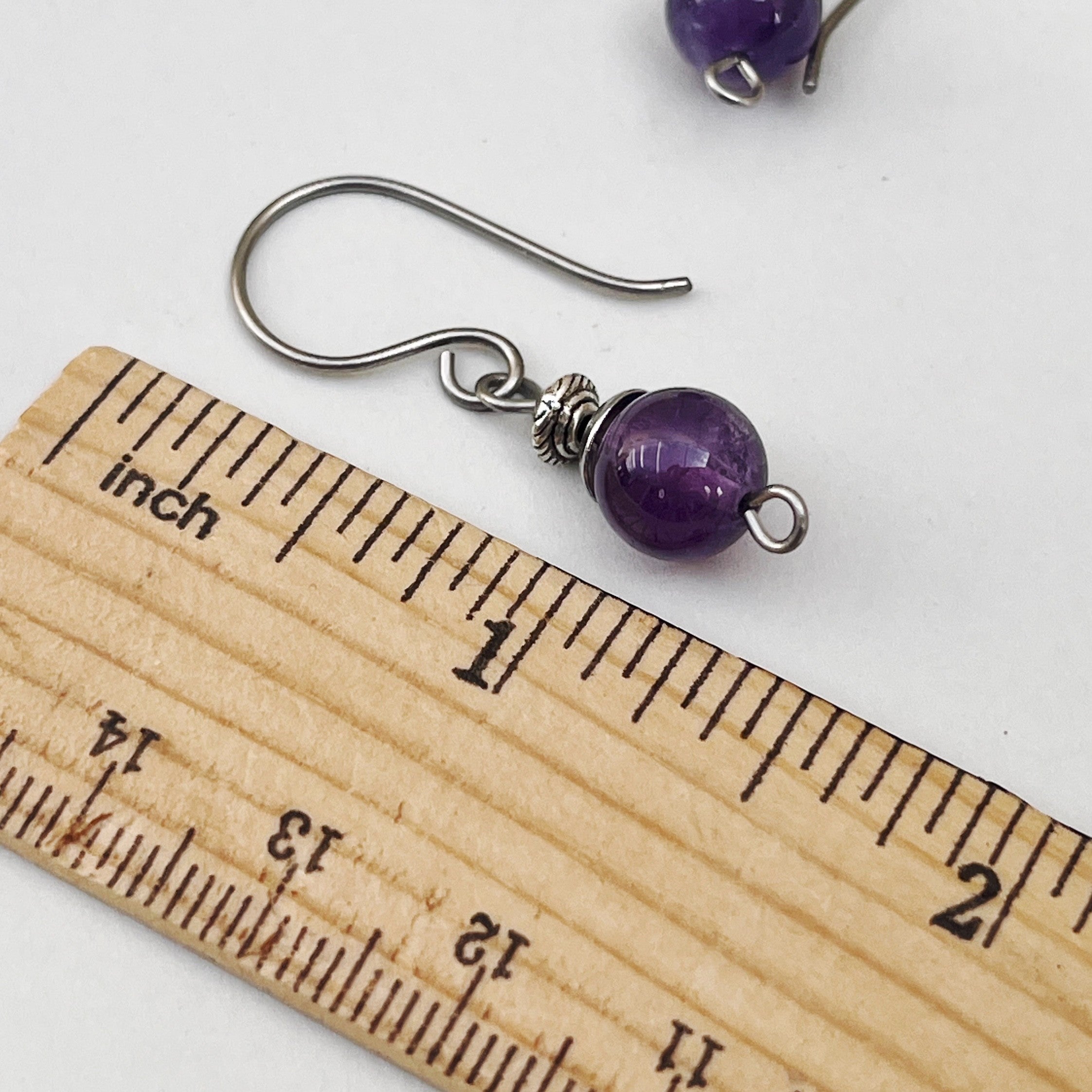 Amethyst Titanium Earrings