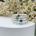 sterling silver gemstone stacking ring
