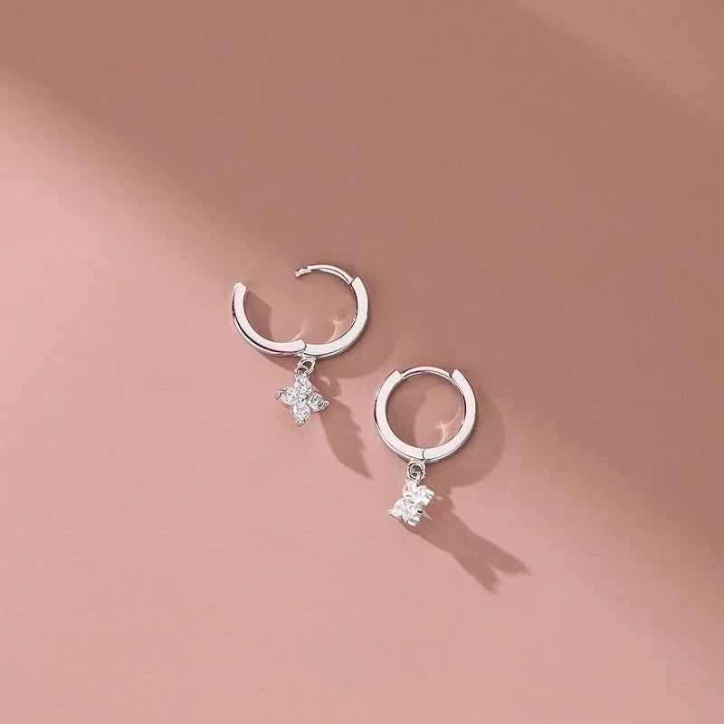 Small Clover Hoop Earrings