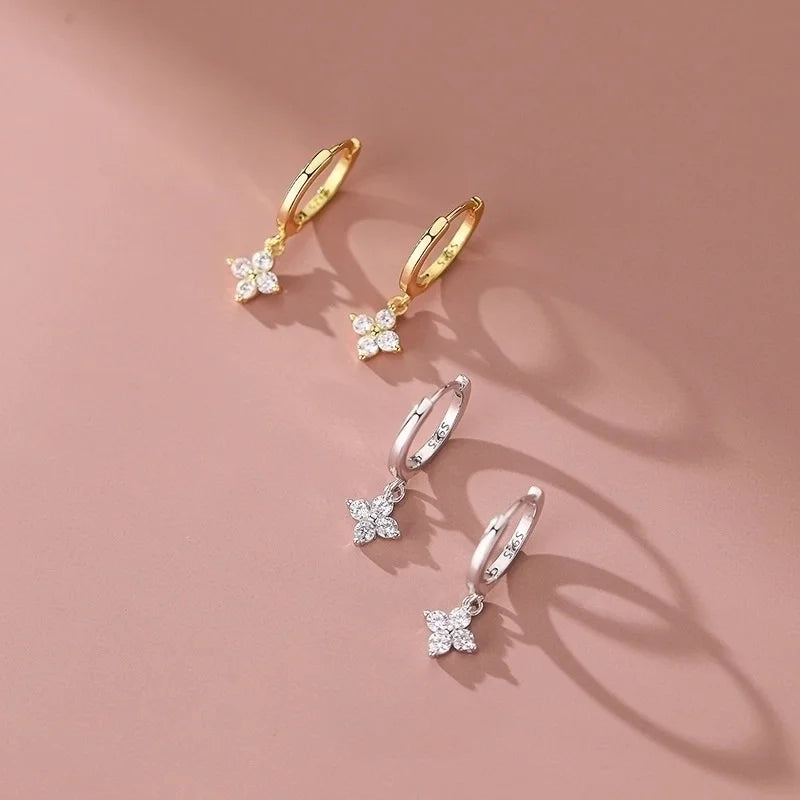 Small Clover Hoop Earrings