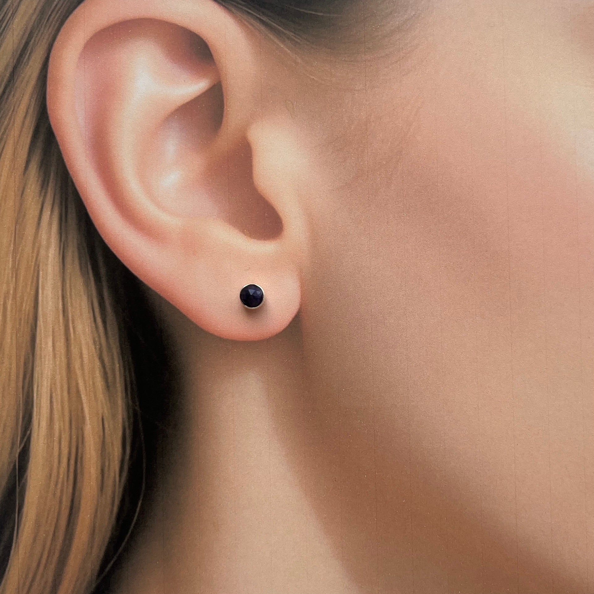 Sterling Silver Birthstone Stud Earrings