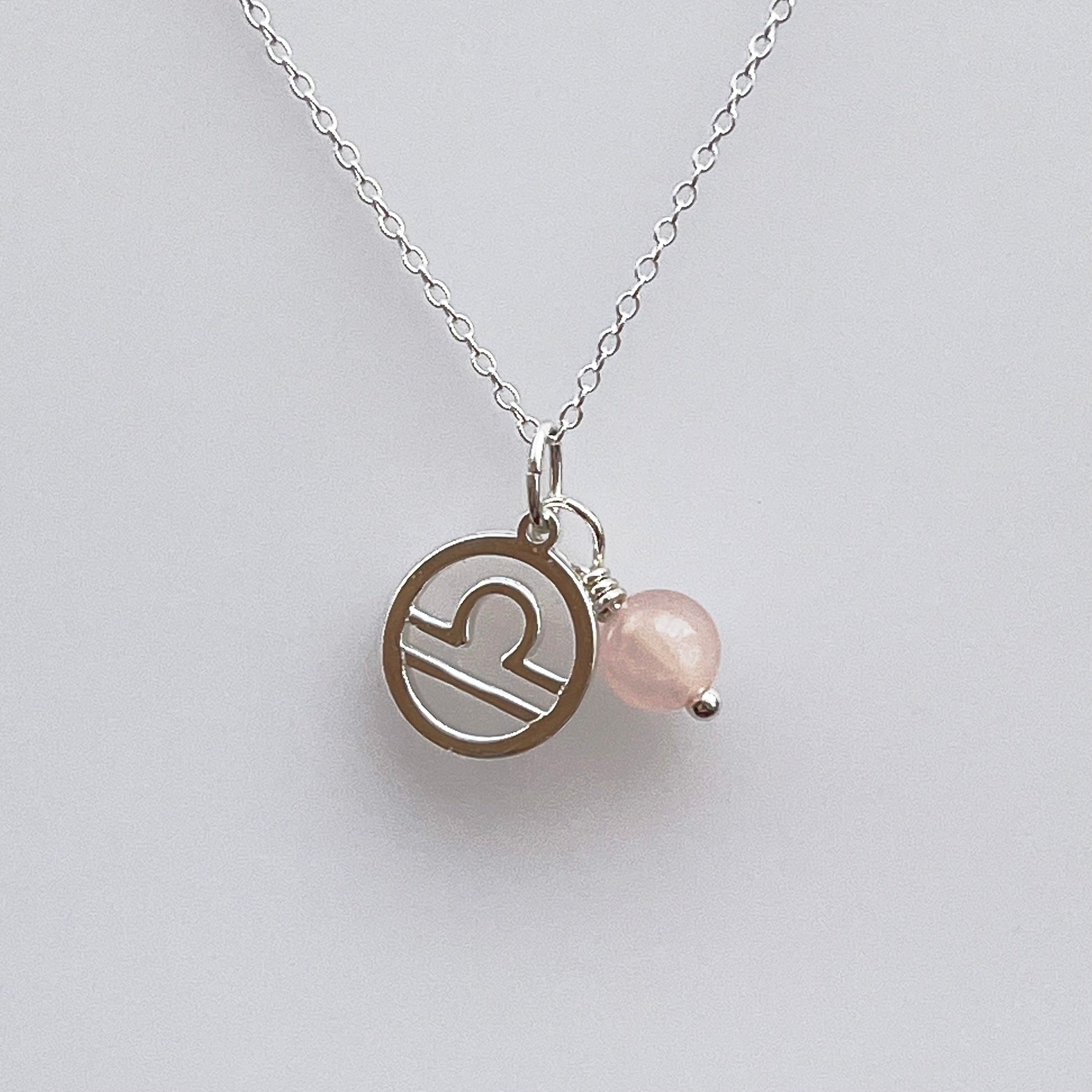 Libra & Rose Quartz Necklace Gift