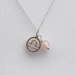 Libra & Rose Quartz Necklace Gift