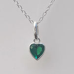 Sterling Silver Birthstone Necklace With Heart Charm