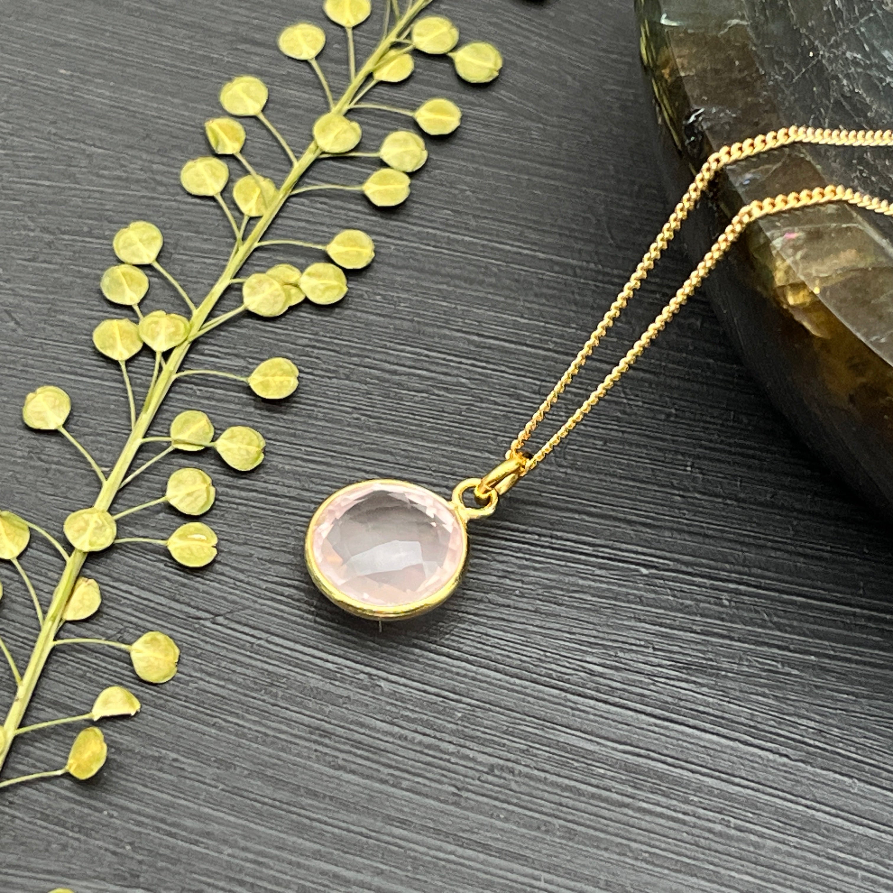 Rose Quartz Sterling Silver Necklace