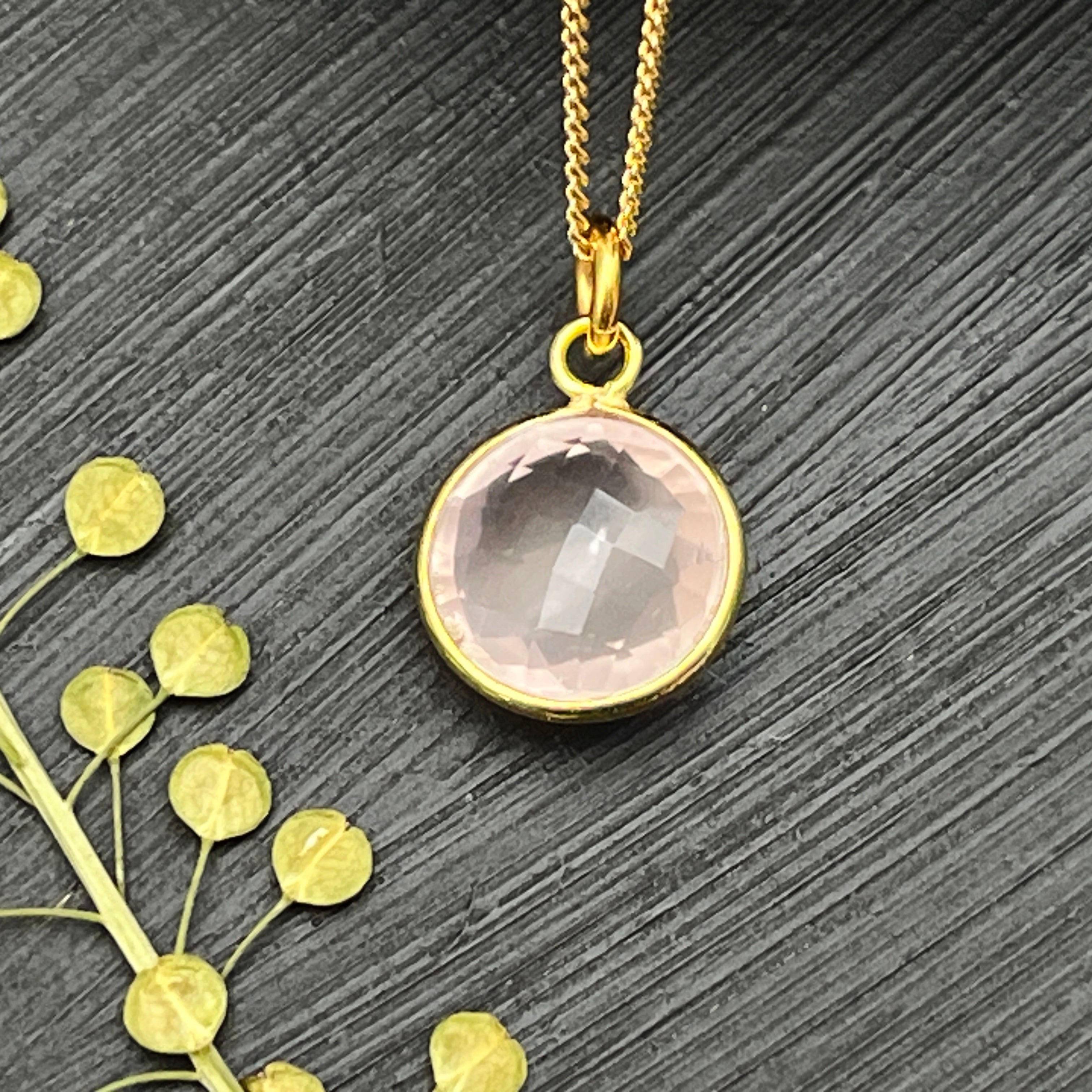 Rose Quartz Sterling Silver Necklace