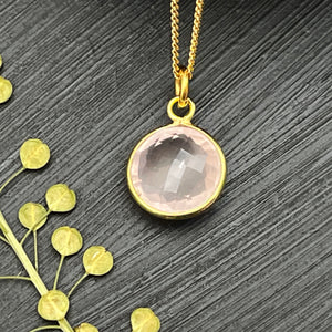 Rose Quartz Sterling Silver Necklace