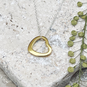 Sterling Silver Floating Heart Necklace