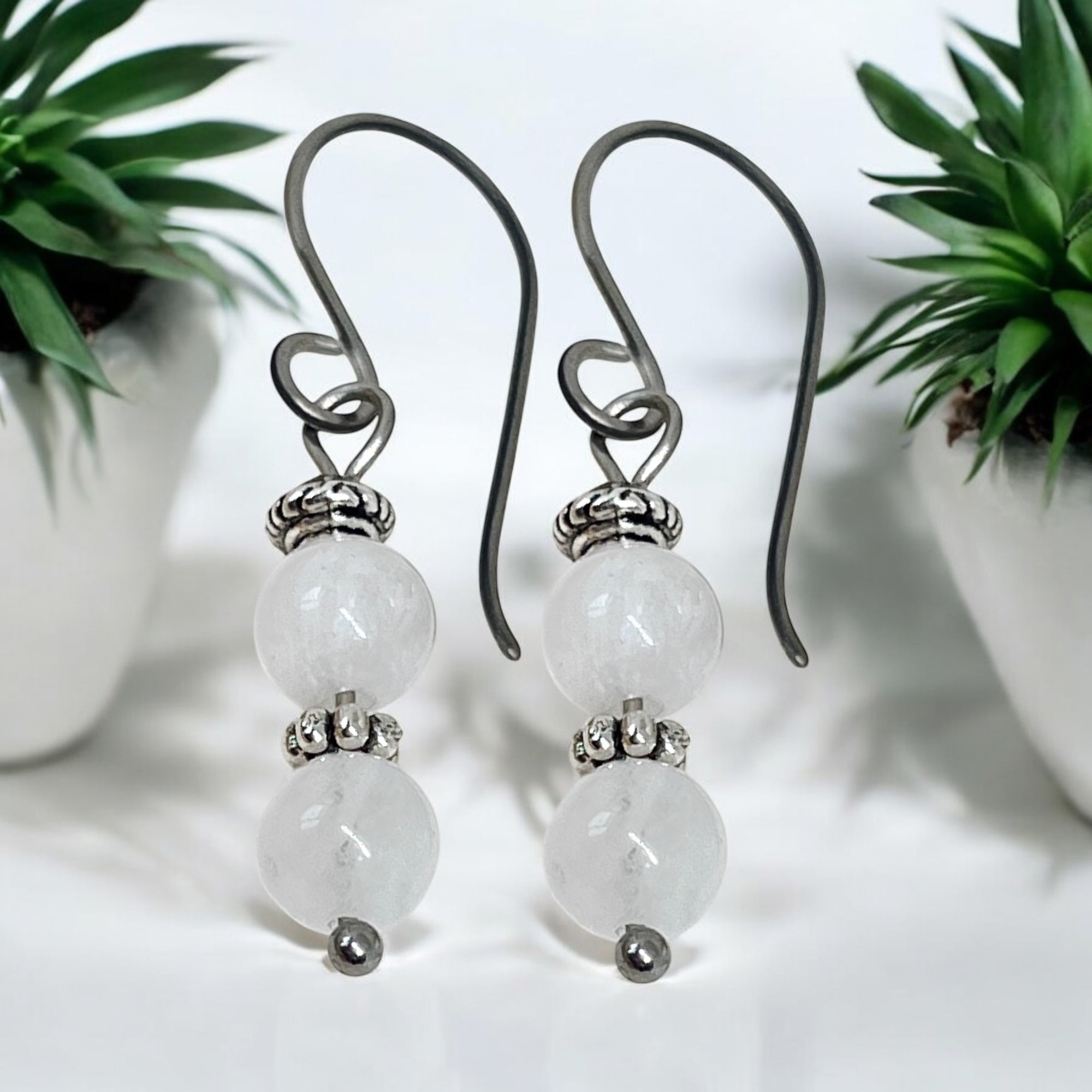 Titanium Moonstone Earrings