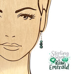 Sterling Silver Emerald Drop Earrings