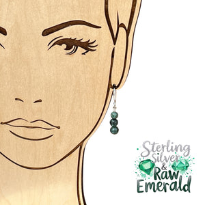 Sterling Silver Emerald Drop Earrings
