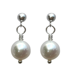 Sterling Silver Cultured Pearl Post Earrings