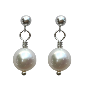 Sterling Silver Cultured Pearl Post Earrings