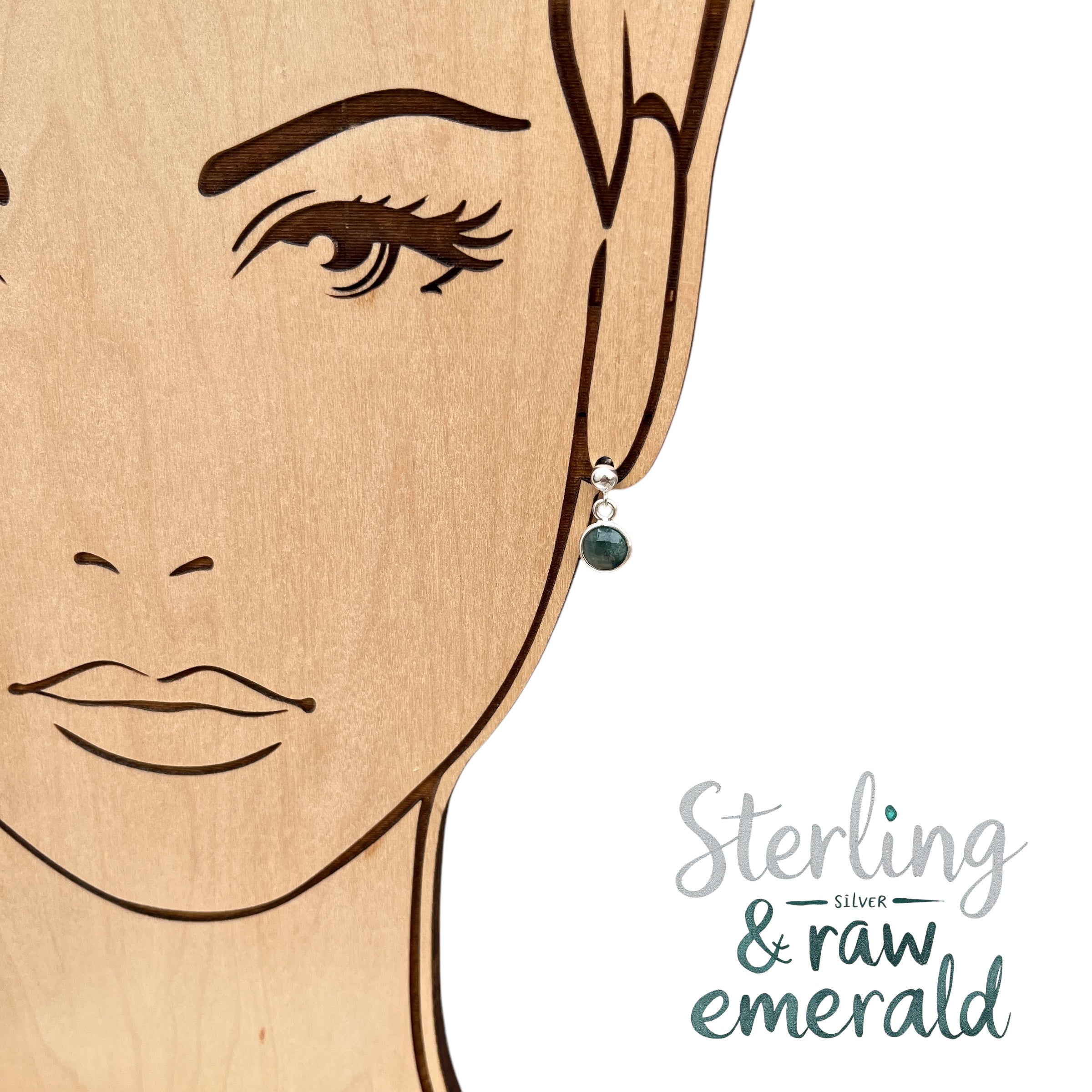 Sterling Silver Emerald Stud Earrings