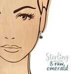 Sterling Silver Emerald Stud Earrings