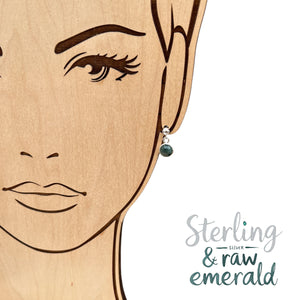 Sterling Silver Emerald Stud Earrings
