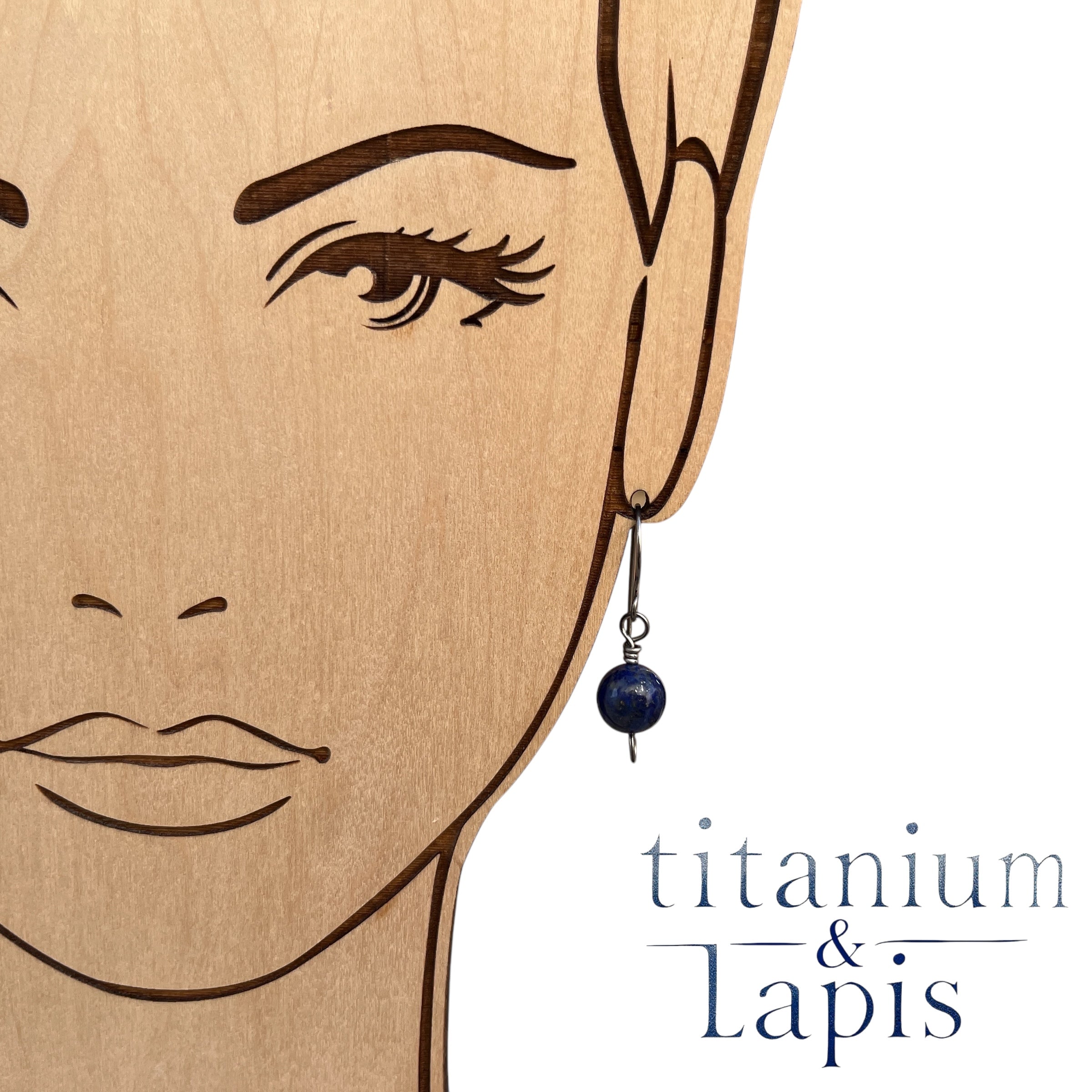 Titanium Lapis Lazuli Earrings