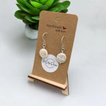 Sterling Silver Pearl Coin Earrings