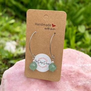Titanium Green Aventurine Drop Earrings