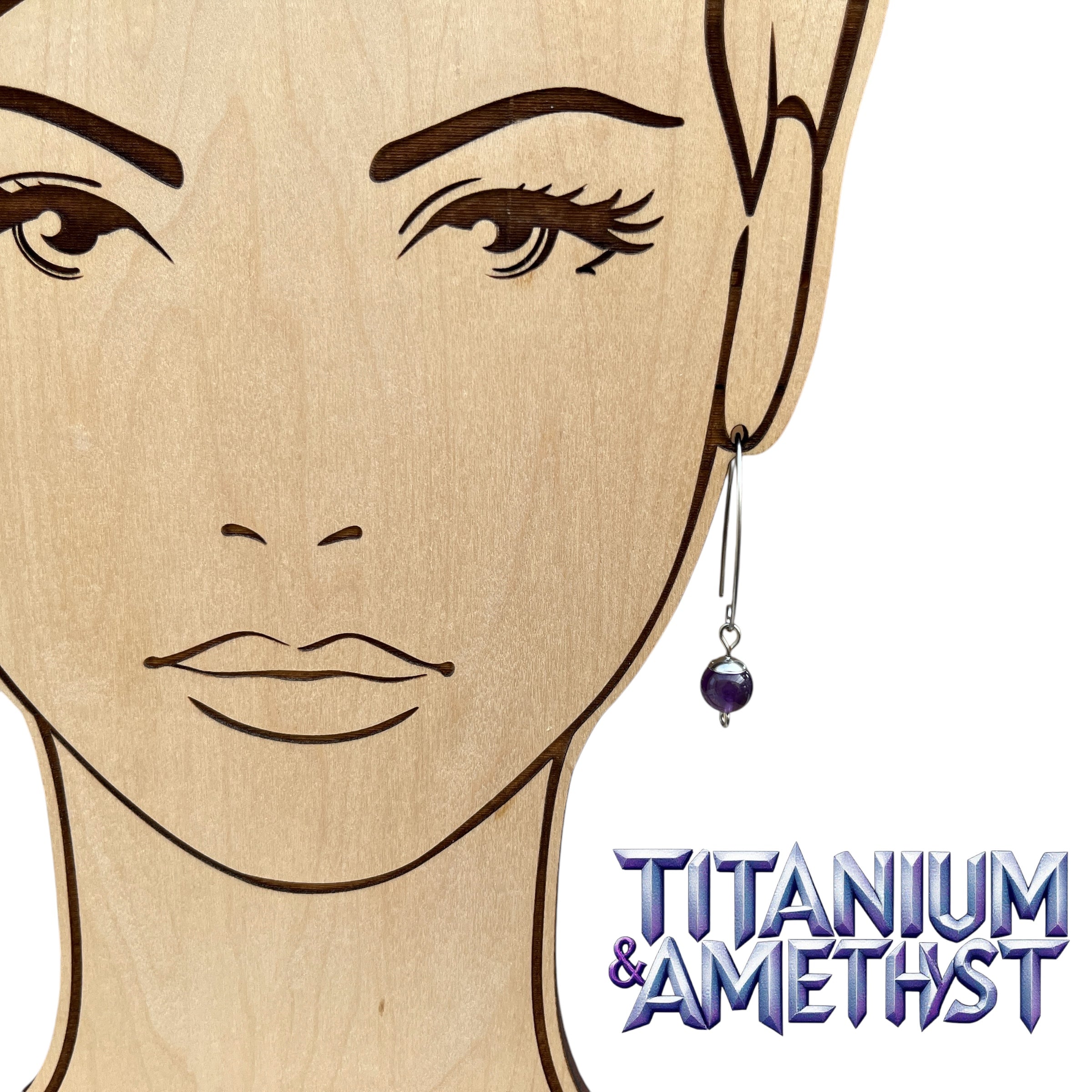 Titanium Amethyst Drop Earrings