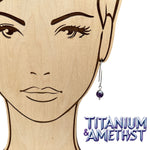 Titanium Amethyst Drop Earrings