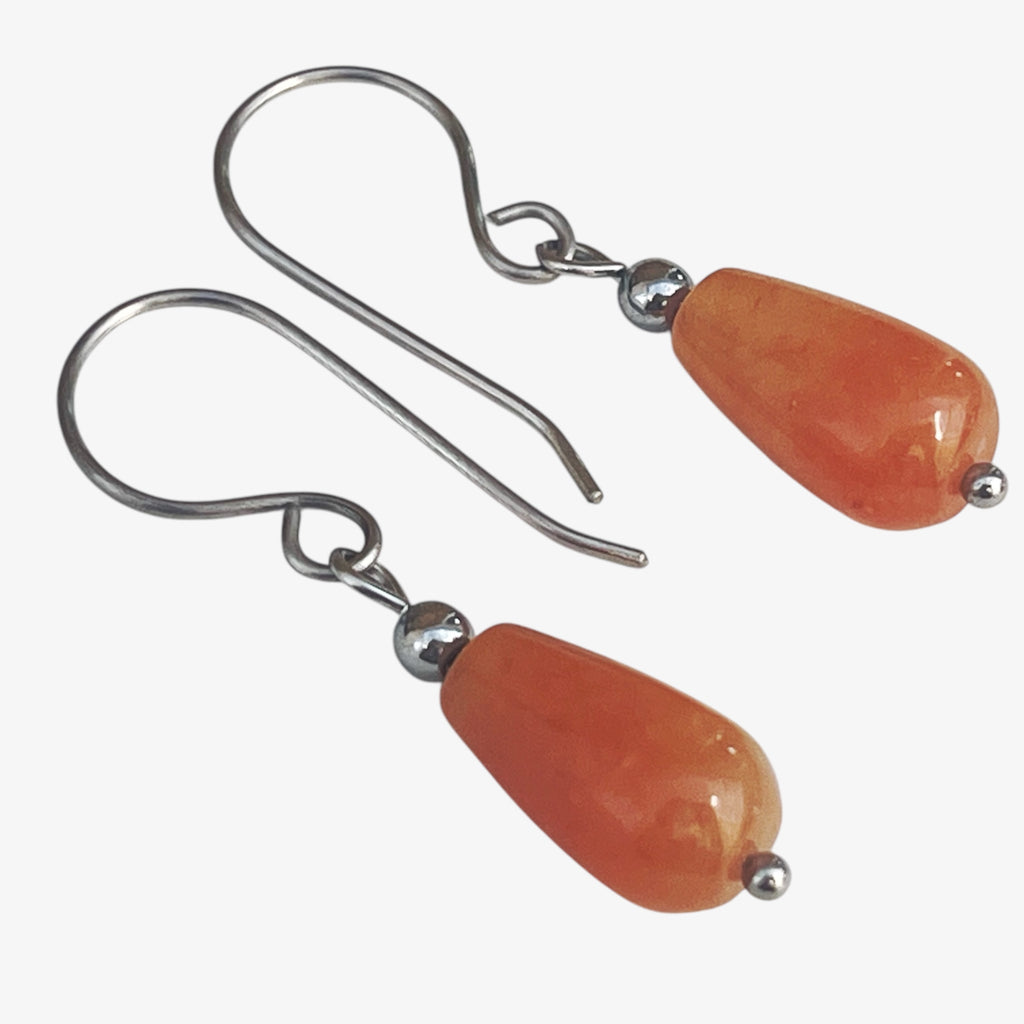 Titanium Orange Drop Earrings