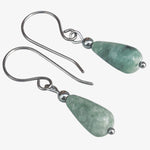 Titanium Green Jade Drop Earrings