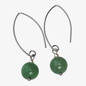 Titanium Green Aventurine Drop Earrings