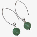 Titanium Green Aventurine Drop Earrings