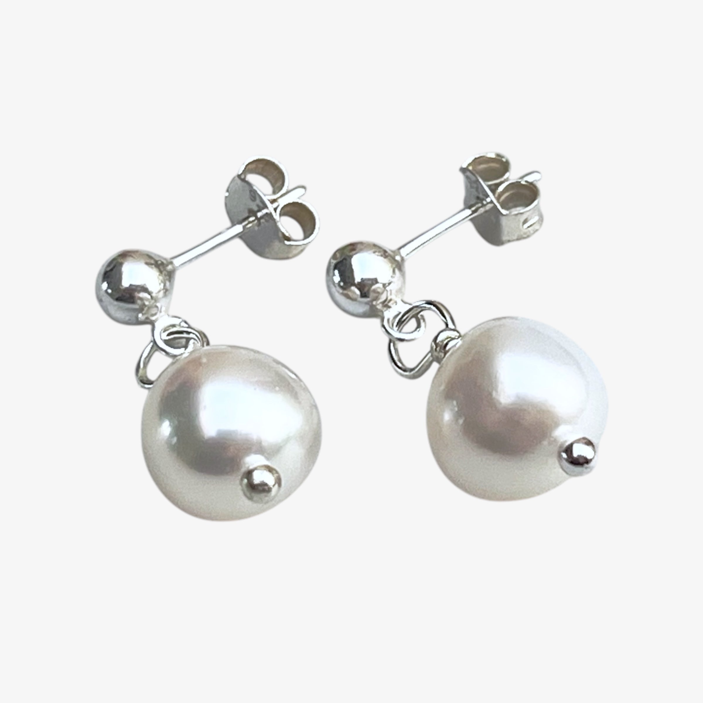 Sterling Silver Cultured Pearl Post Earrings
