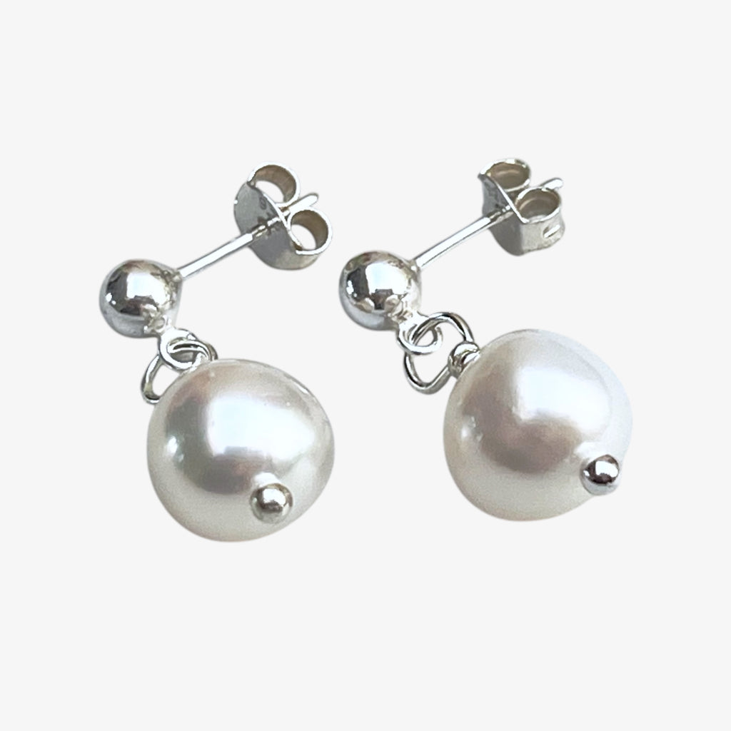 Sterling Silver Cultured Pearl Post Earrings