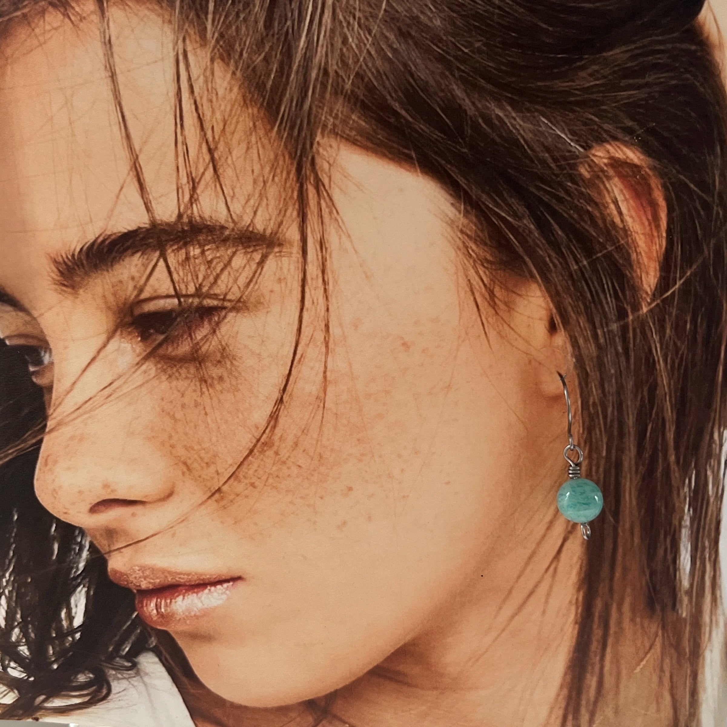 Titanium Amazonite  Earrings