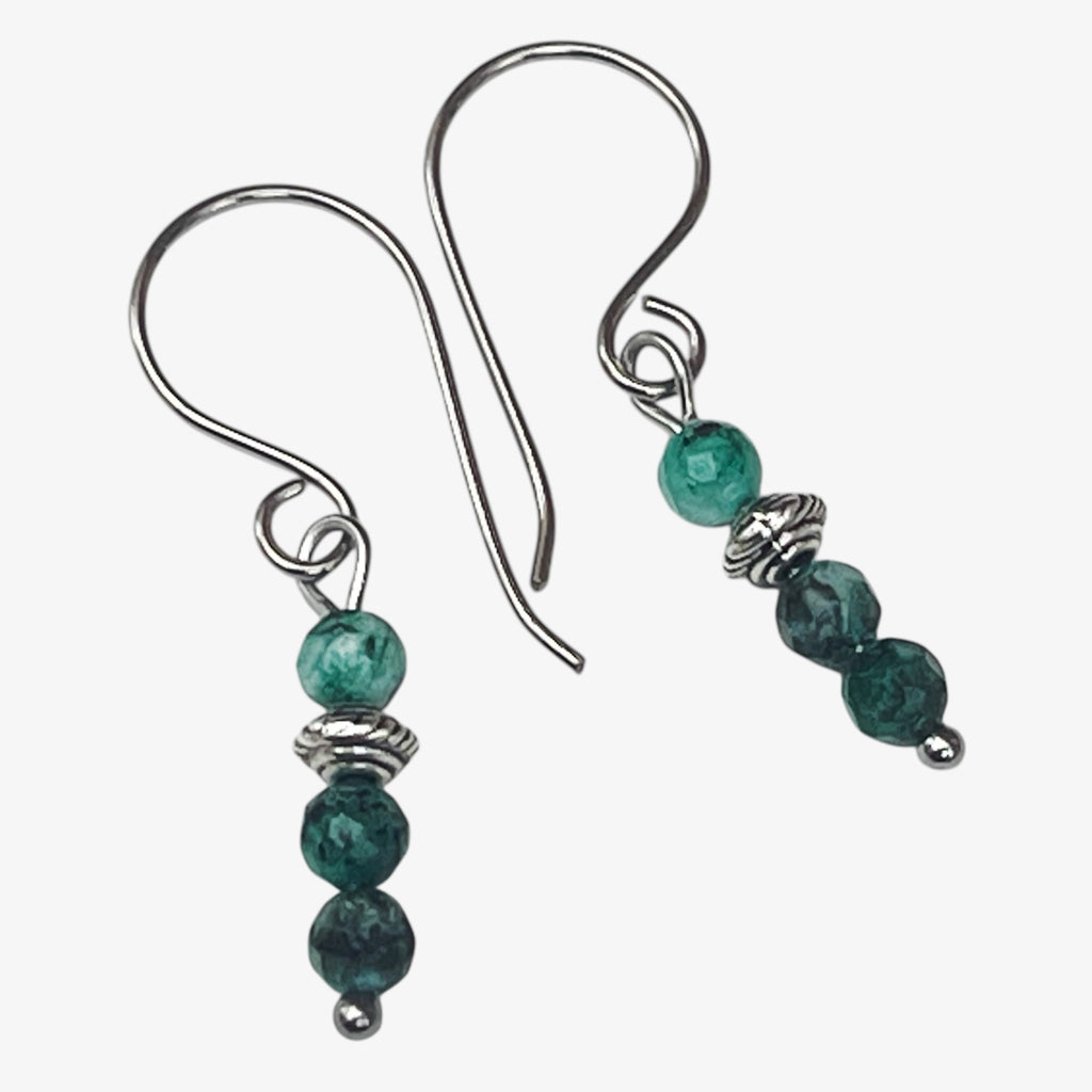 Emerald Titanium Earrings